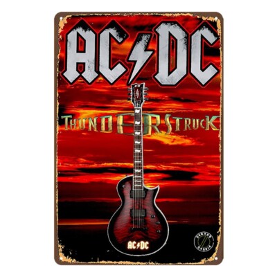 3x Tin Sign ACDC BAND AC DC MUSIC THUNDERS TRUCK 20x30 Metal Rustic ...
