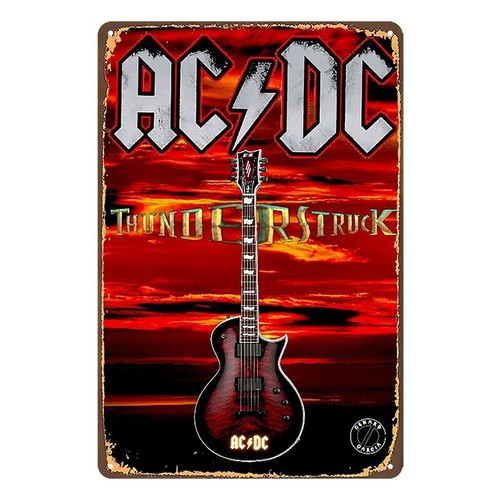 3x Tin Sign ACDC BAND AC DC MUSIC THUNDERS TRUCK 20x30 Metal Rustic ...