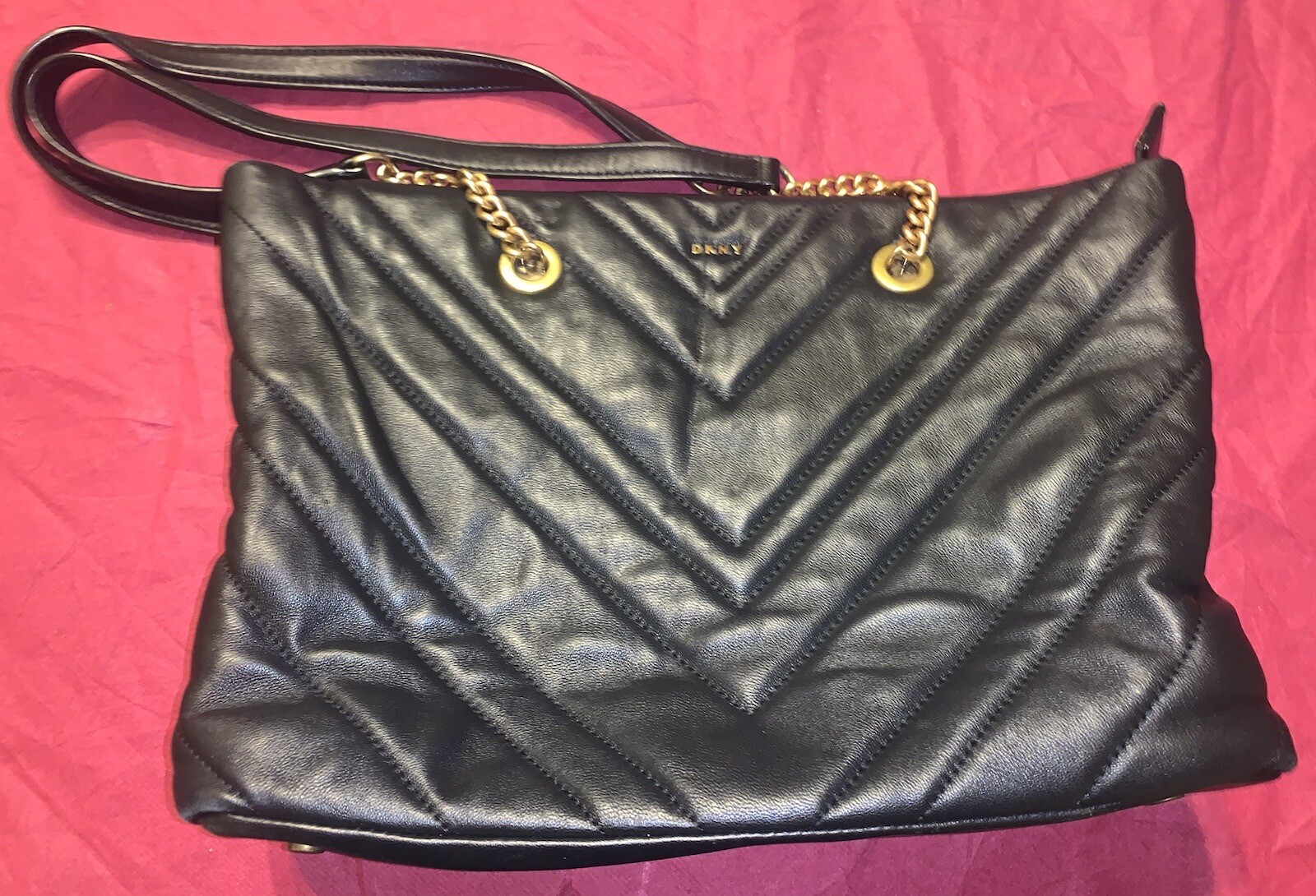 DKNY Vivian quilted tote bag black Gem