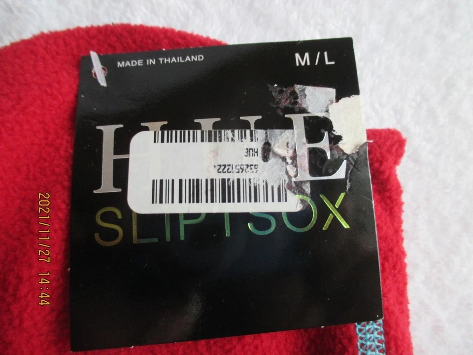 HUE SLIP'rSOX 1 Par Sólido Vellón Zapatilla Calcetín Rojo M/L Se Ajusta a Zapato Talla 7-10 Nuevo Foto 3 de 4