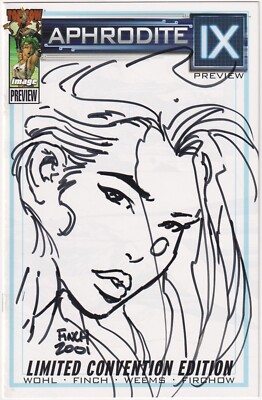 APHRODITE IX PREVIEW BLANK VARIANT SIGNED DAVID FINCH REMARKED SKETCH TOP COW