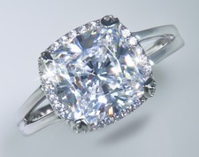 6 ct Extremely Brilliant Cushion Ring Top CZ Imitation Moissanite Simulant SS 6