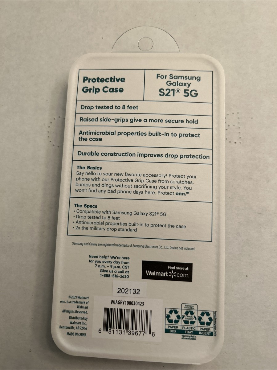 Samsung Galaxy S21 5G Rugged Black Protective Grip Case ,Onn New