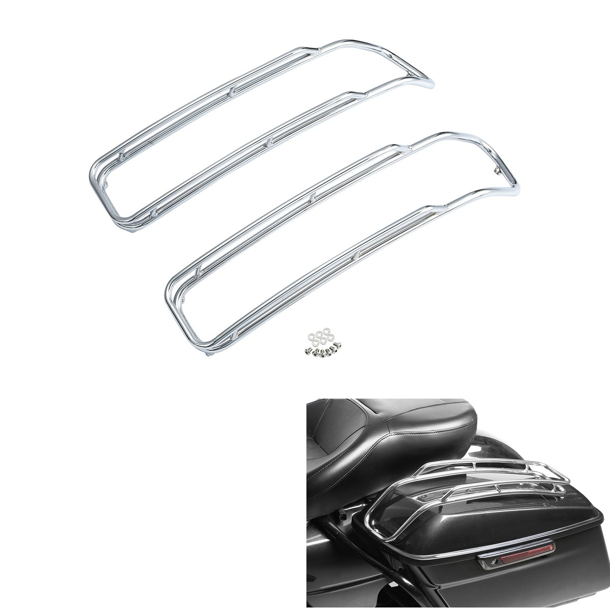 フライヤーズ　トレインバディ Saddlebags Lid Top Rail Guards Fit For Harley Touring Electra