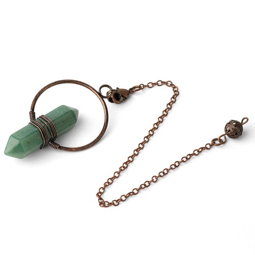 Natural Crystal Quartz Amethyst Hexagon Circle Gem Pendulum Chakra Reiki Pendant - Imagen 13 de 22