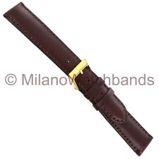 18mm Morellato Genuine Italian Leather Brown Padded Stitched Watch Band 969