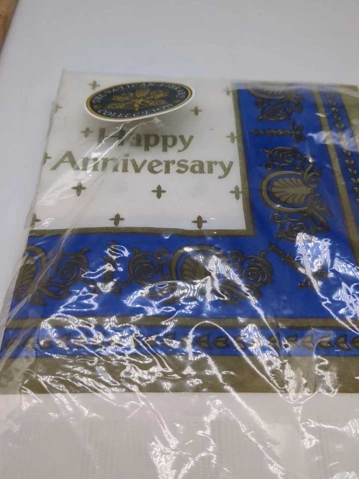 Lote de 4 servilletas de papel de aniversario para almuerzo bebidas fiesta de colección Contempo Vaticano Foto 4 de 4