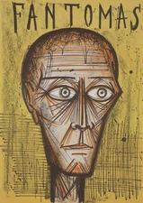 Bernard Buffet: Fantomas, Original Lithograph, 3000ex, Mourlot, 1968