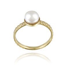 14K Gold Filled 7mm Pearl Textured Ring