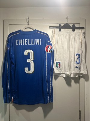 Chiellini #3 Italy Euro 2016 Player Version Shirt and Shorts Set M l/s
