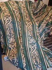 Skopos? Green Cotton Vintage Bohemian Pattern Curtains. 60