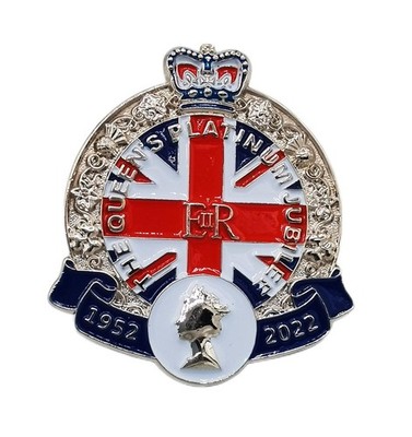 UK Flagge 1952-2022 Platin Jubiläum Queen Elizabeth II Emaille Pin Anstecker Brosche