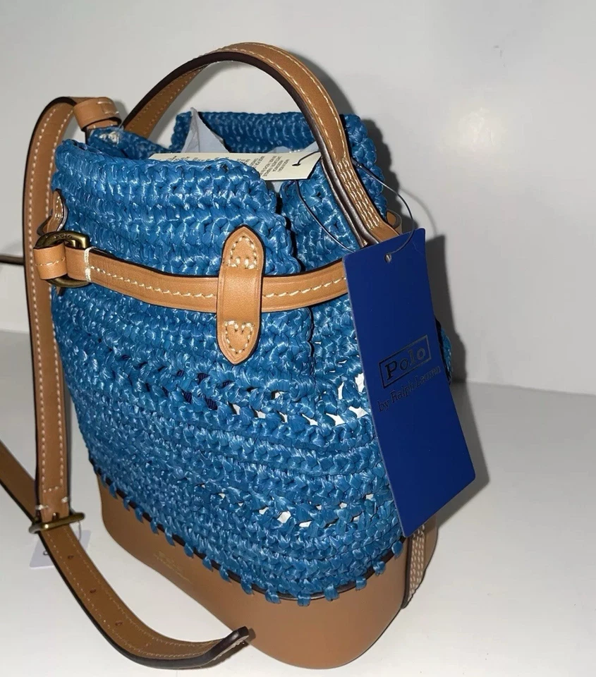 Polo Ralph Lauren Raffia & Leather Bellport Crossbody Bag RRP £349 - Image 3 of 4