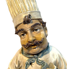 Vintage Italian/French Chef Baker Polyresin 16.5x7.5  Statue Home Bakery Kitchen