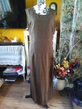 Indian pure raw silk brown dress m/l bnwt