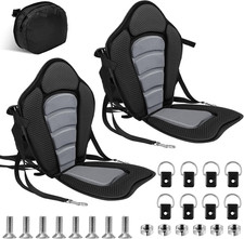 2 Pack Kayak Seats with Back Support Adjustable Sit on Top Padded Boat Seat with