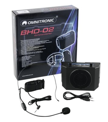 Omnitronic BHD-02 Nahbeschallungssystem Gürtelverstärker Headset Präsentationen