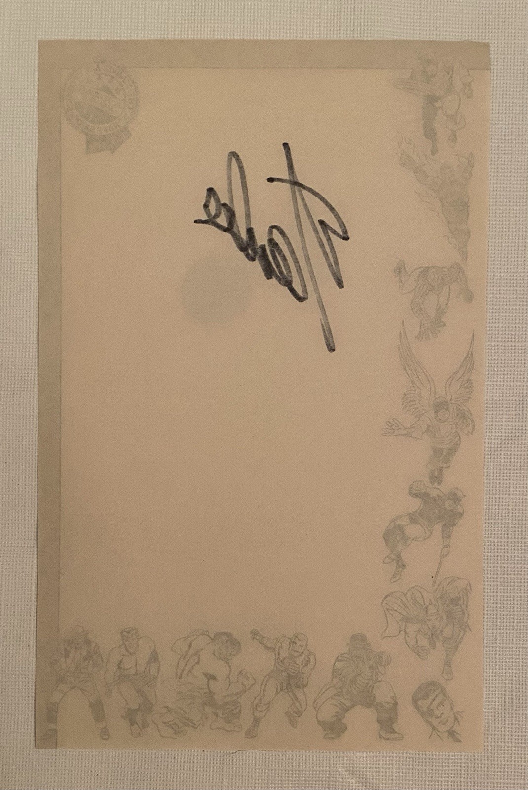 Marvel Comics Group Stationary Page Signed by Stan Lee with COA! Captain America