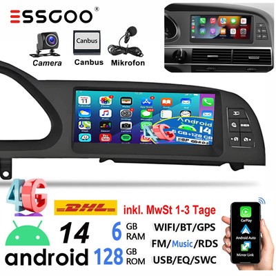KAM+ Android14 Carplay Autoradio GPS NAVI 6+128G Für AUDI A6 C6 MMI 2G 2004-2011