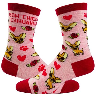 Women's Bow Chicka Chihuahua Socks Funny Pet Dog Small Breed Sarcastic Sex