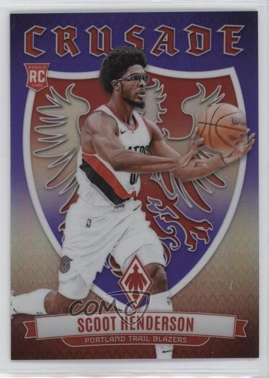 2023-24 Panini Phoenix Crusade Purple 22/75 Scoot Henderson #23 10yl