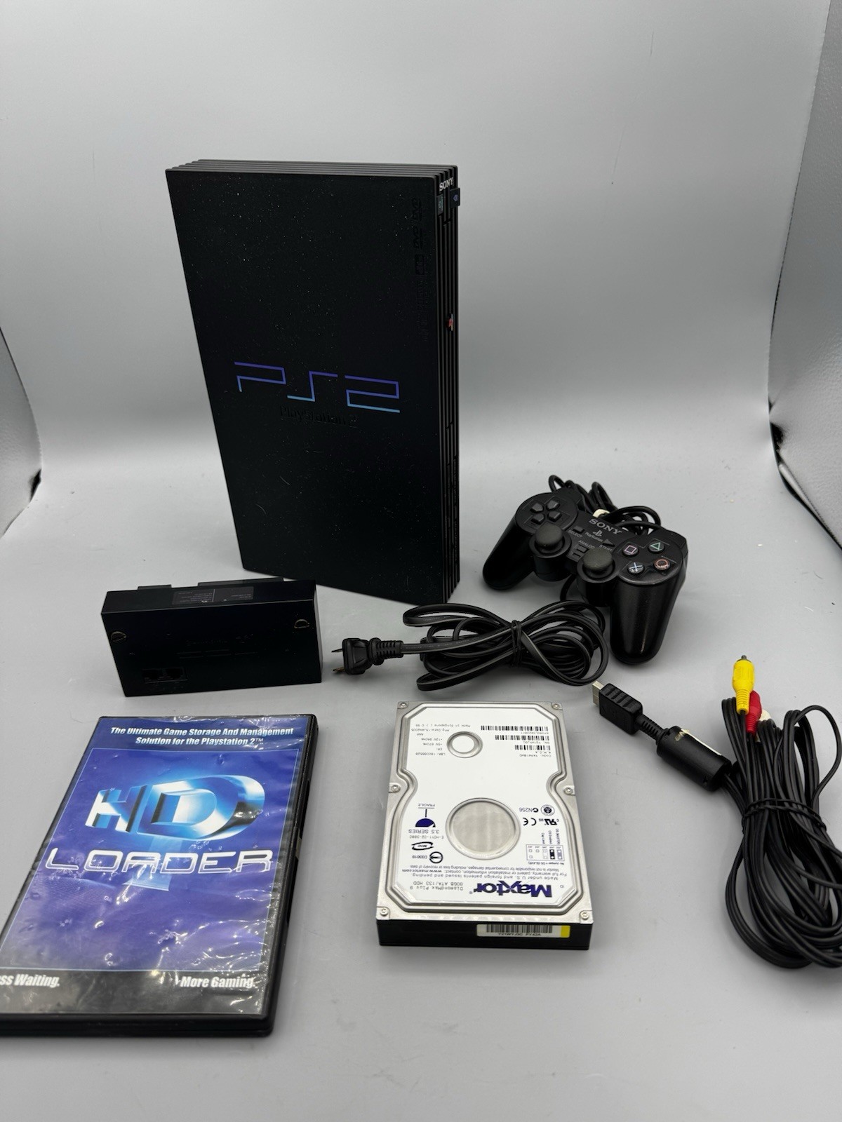 Sony PlayStation 2 PS2 Fat Console with 80GB HDD and Working Disc Drive