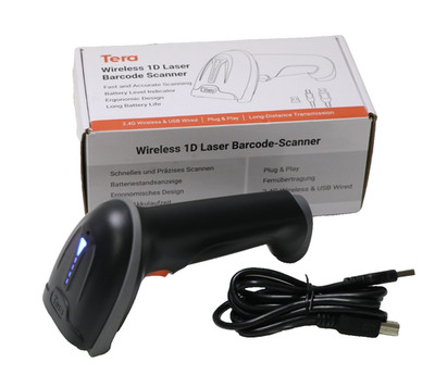 Tera 5100GY Kabelloser Handheld-Barcode-Scanner 1D Laser Wireless und USB-Wired