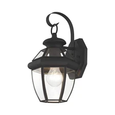 Livex Lighting 2051-04 Monterey 1 Light Outdoor Black Finish Solid Brass Wall