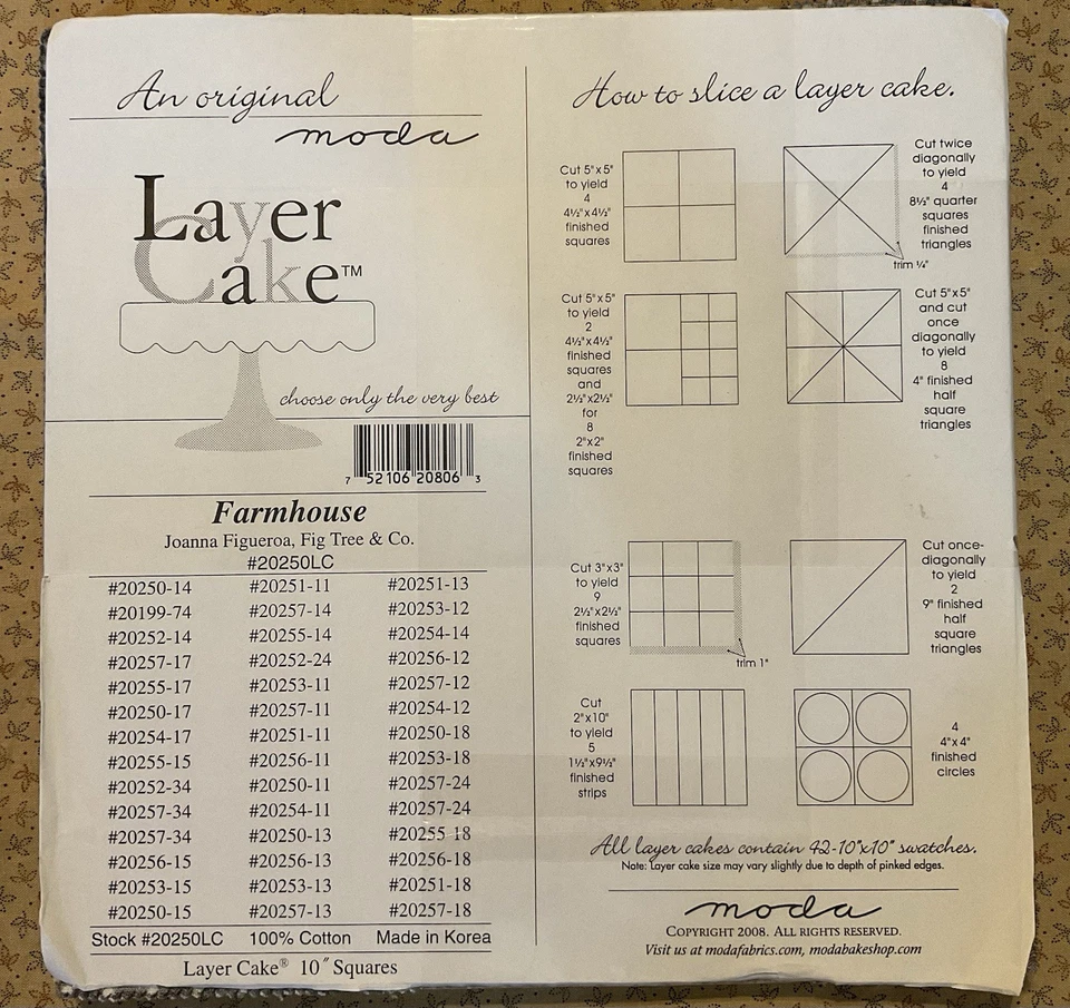 Farmhouse By Joanna Figueroa Of Fig Tree. Very Rare OOP LAYER CAKE - Image 2 of 3