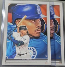 1x 2022 Topps Game within the Game Julio Rodriguez Jennis Art 10"x14" Print #/99