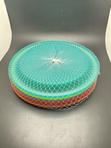 Colorful, Reusable, 10” Plastic Heavy Duty Dinner Plates, Set of 6, NEW - Picture 2 of 5