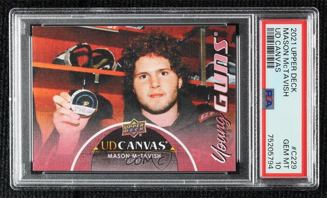 2021 Series 2 UD Canvas Young Guns Mason McTavish PSA 10 GEM MT Rookie RC 0w6c