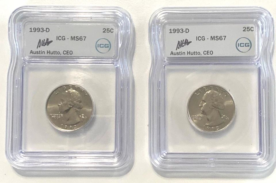1993D Washington Quarter IGC MS 67-Low Pop w/ High 67 grade! Guide Value $395+ - Image 3 of 4