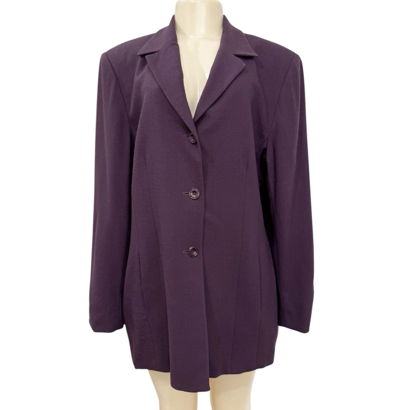 Vintage Talbots Blazer Purple 16 Longline Academia Wool Tailored Suit Jacket