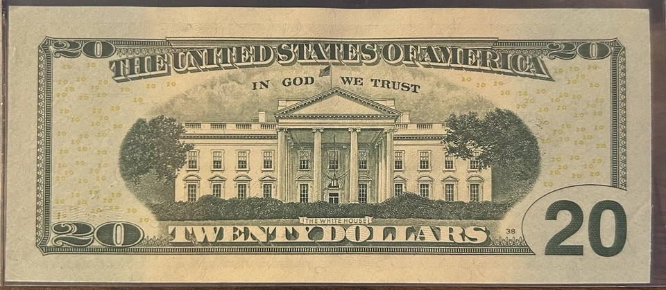 2017A $20 Federal Reserve Note w/Obverse "E" Printing Error PL85383001E - UNC - Image 2 of 3