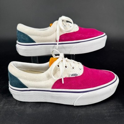 Vans Era Platform Mini Cord Skate Shoes WOMENS Multicolor Lace Up Sneakers 6.5