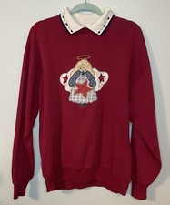 Vintage Gopher Sport Christmas Sweatshirt Women XL Angel Holidays USA Made