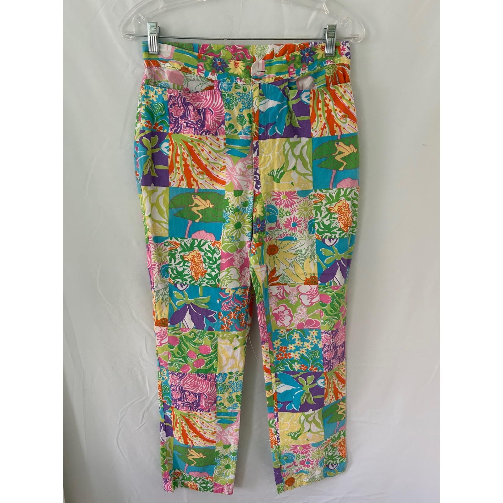 Lilly Pulitzer Patchwork Floral Capri Pants Size 6 - image 1