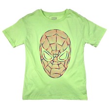 Boys Green With Rainbow Spider-Man Emblem Short Sleeve T-Shirt Tee Shirt
