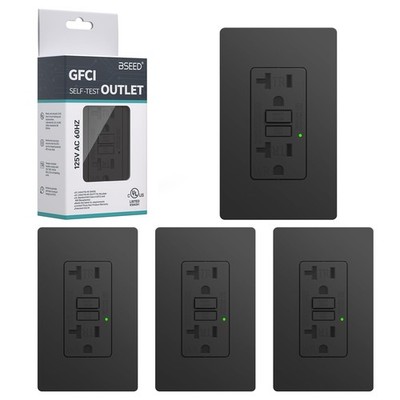 BSEED GFCI Outlet 20 Amp, 4 Pack SelfTest GFI Electrical Outlet with LED Indi...