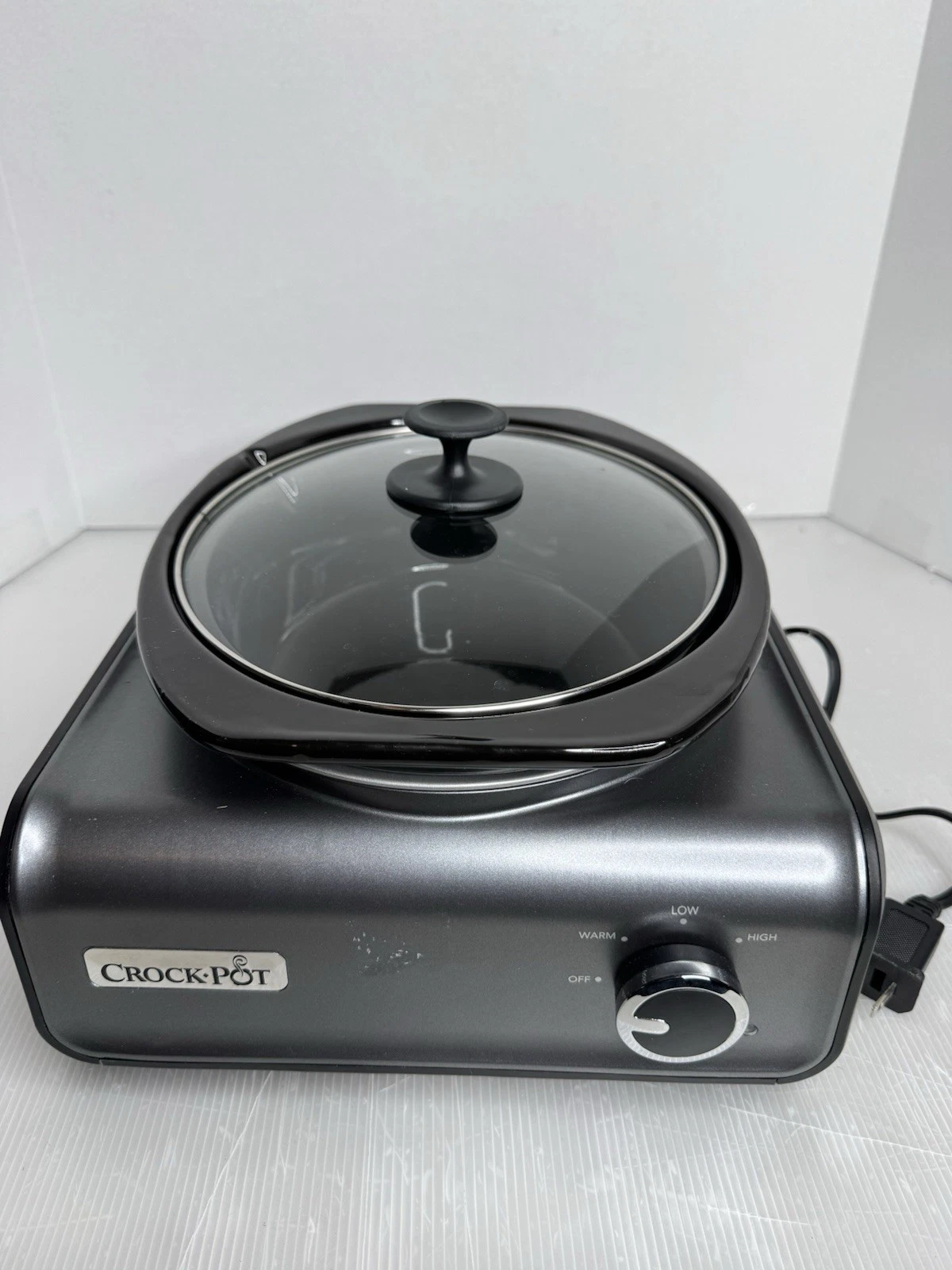 Crock Pot 3.5 Qt Oval Slow Cooker Connectable Party SCCPMD3-CH Gray Works
