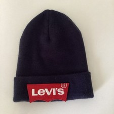 LEVIS LARGE BATWING EMBROIDERY LOGO BEANY / WOOLY HAT 228633 - navy