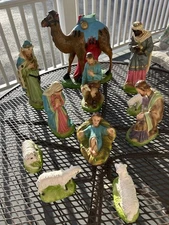 Vintage 11 Piece Nativity Set