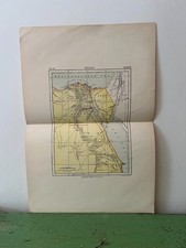 Mappa antica Egitto 1895. Litografia Ephemera da incorniciare. Mappe Britannica.