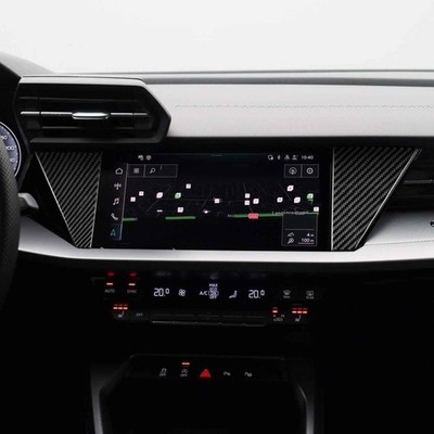 Real Carbon Fiber Console GPS Navigation Side Panel Trim For Audi A3 S3 8Y 21-25