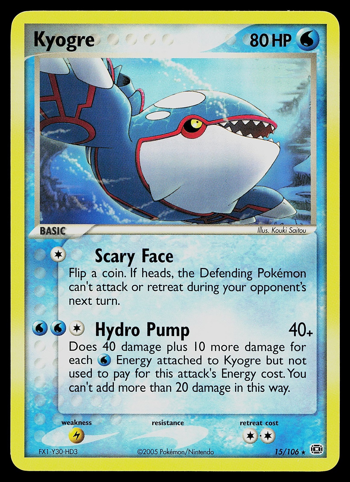 Pokemon Card - Kyogre Emerald 15/106 Rare Non-Holo
