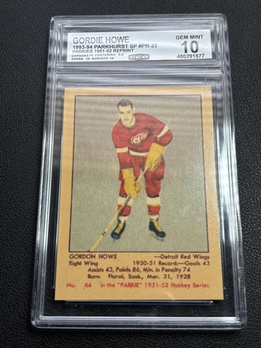 Gordie Howe 1993-94 Parkhurst 1951 1952 RP CCG 10