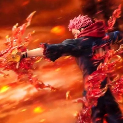 Tongyundacheng Anime Itadori Yuji Action Figur mit Ryomen Sukuna Finger Modell PVC Statue Sammlerstücke Desktop Dekoration 28cm