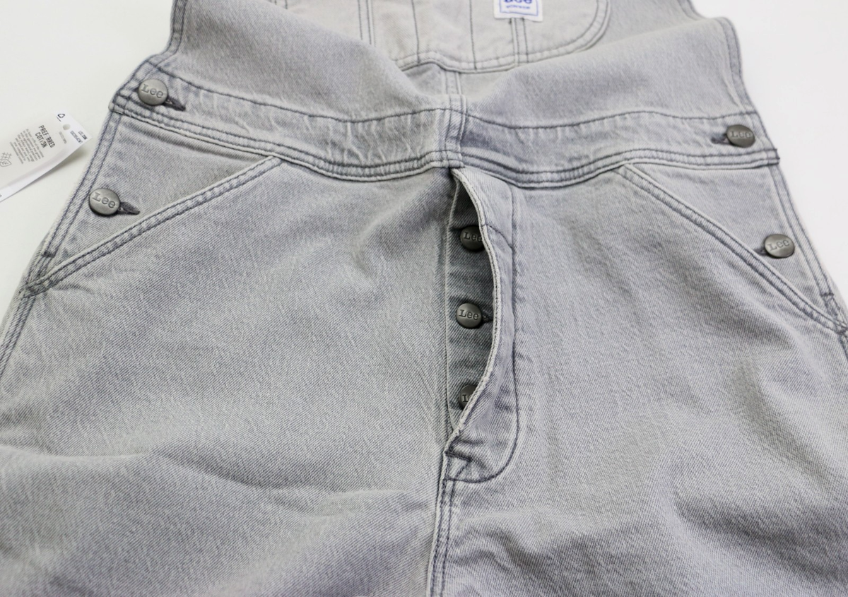Lee Men's Paneled Bib Denim Overalls All Sizes Classic Design Grey