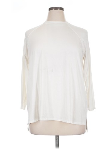 Eileen Fisher Women Ivory 3/4 Sleeve Top XL - Picture 1 of 4